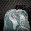 天然A货糯冰种飘花翡翠吉祥如意吊坠-红掌柜