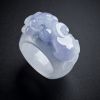 冰糯种翡翠春带彩三脚蟾戒指- 红掌柜珠宝