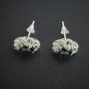18K金墨翠耳钉 - 红掌柜珠宝