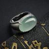 18K金镶冰种晴水翡翠戒指 - 红掌柜珠宝