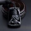 缅甸A货天然冰糯种墨翠释迦牟尼吊坠 - 红掌柜
