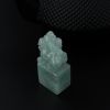 缅甸天然糯种浅绿翡翠印章-红掌柜