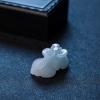 糯种浅绿翡翠牛吊坠 - 红掌柜