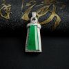 18K金镶冰糯种满绿翡翠吊坠-红掌柜