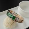 A货天然18K金镶钻广片翡翠手镯 - 红掌柜