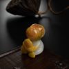 缅甸糯种黄翡翡翠猴子摘桃吊坠-红掌柜