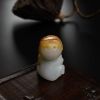 缅甸天然黄翡翡翠猴子摘桃吊坠-红掌柜