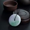 缅甸糯种飘绿翡翠平安扣吊坠-红掌柜