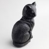 天然乌鸡种翡翠猫摆件-红掌柜