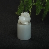 籽料和田青花玉貔貅印章-红掌柜
