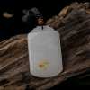山流水料羊脂白玉山水意境吊坠-红掌柜