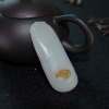 天然和田白玉竹节吊坠-红掌柜