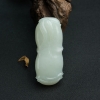 山料和田青白玉竹节手把件-红掌柜