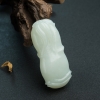俄料和田青白玉竹节手把件-红掌柜