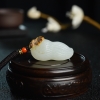 籽料俏色和田玉花生吊坠-红掌柜