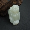 天然俄料青白玉山料招财猪吊坠-红掌柜