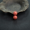 10mm沙丁橘红珊瑚圆珠对珠-红掌柜