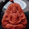 台湾天然MOMO珊瑚吊坠-红掌柜