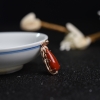 金镶钻沙丁朱红珊瑚吊坠-红掌柜