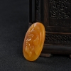 天然橙黄黄龙玉关羽吊坠-红掌柜