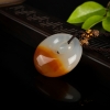 山料黄龙玉水草花平安扣吊坠-红掌柜
