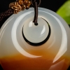 山料俏色黄龙玉水草花吊坠-红掌柜