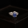 18k斯里兰卡天然星光浅蓝色蓝宝石戒指-红掌柜