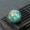 23.8mm天然中瓷铁线蓝绿绿松石圆珠-红掌柜