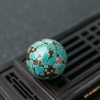 21.6mm天然中瓷铁线蓝绿绿松石圆珠-红掌柜