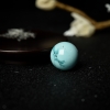 天然高瓷铁线浅蓝绿松石圆珠-红掌柜