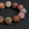 精雕俏色盐源玛瑙菊花手串-红掌柜
