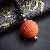 保山南红回纹圆珠挂坠-红掌柜