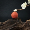 保山天然柿子红南红回纹珠 - 红掌柜