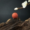 天然保山柿子红南红回纹珠 - 红掌柜