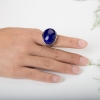 天然阿富汗紫蓝色青金石戒指-红掌柜