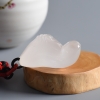 白色水沫玉知足常乐手把件 - 红掌柜