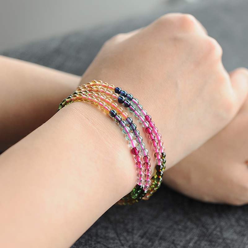 巴西彩虹碧玺手串 - 红掌柜珠宝