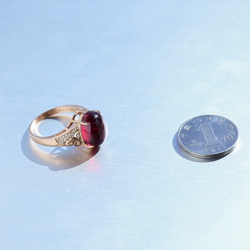 卢比来红宝碧玺戒指-红掌柜