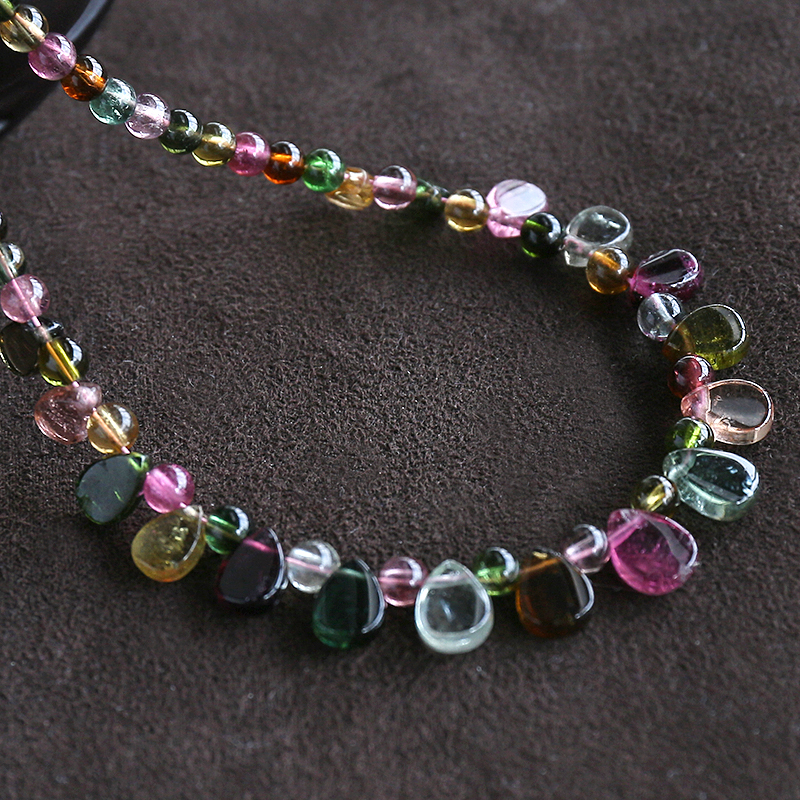 巴西彩红碧玺公主链-红掌柜