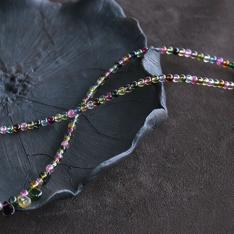 巴西彩红碧玺公主链-红掌柜