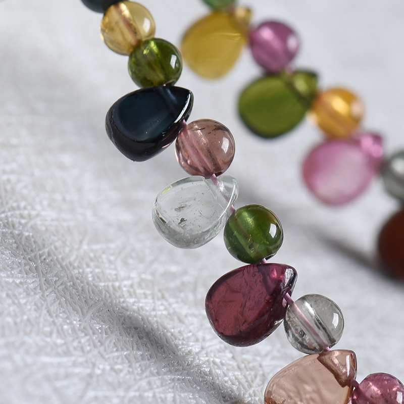 巴西彩虹碧玺项链-红掌柜