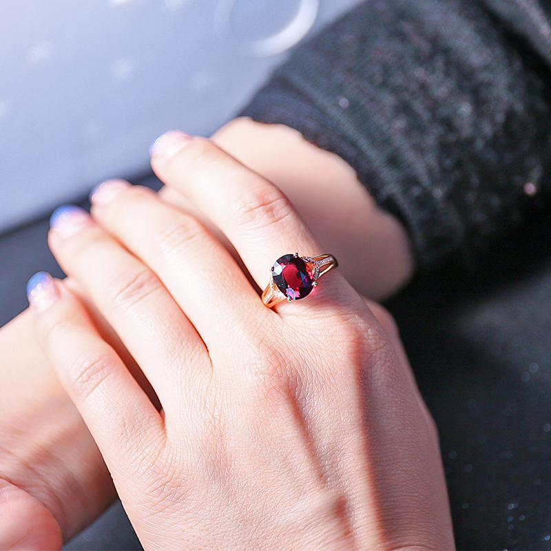 18K金红碧玺戒指-红掌柜