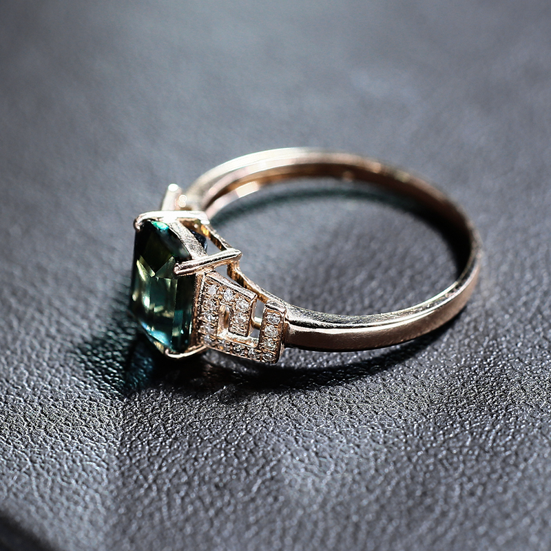 绿碧玺18k戒指-红掌柜