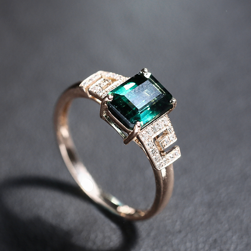 18K绿碧玺戒指-红掌柜