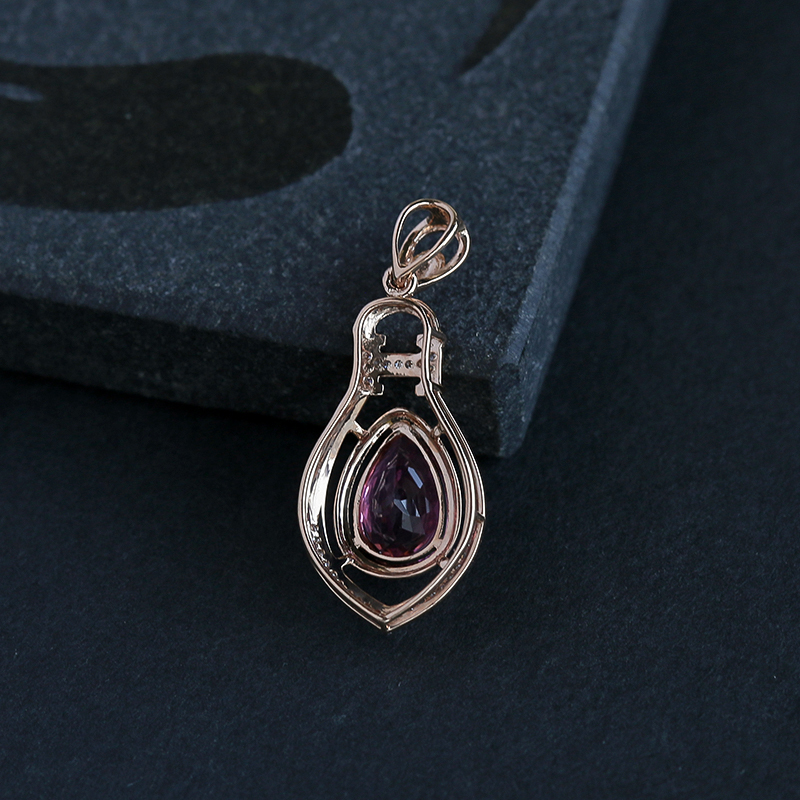 天然巴西碧玺吊坠 - 红掌柜