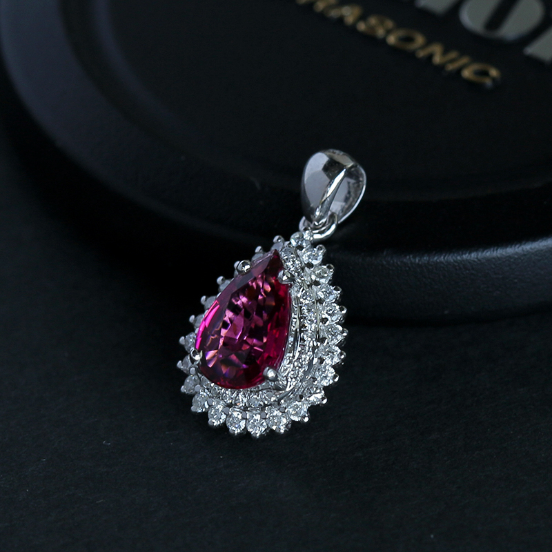 18K金天然巴西碧玺吊坠 - 红掌柜