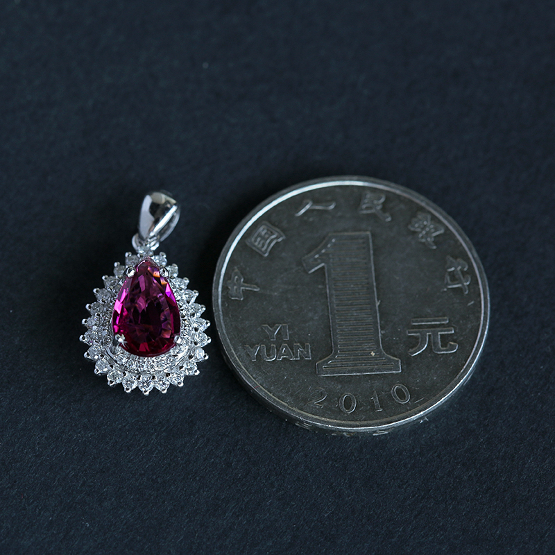 18K金碧玺吊坠 - 红掌柜