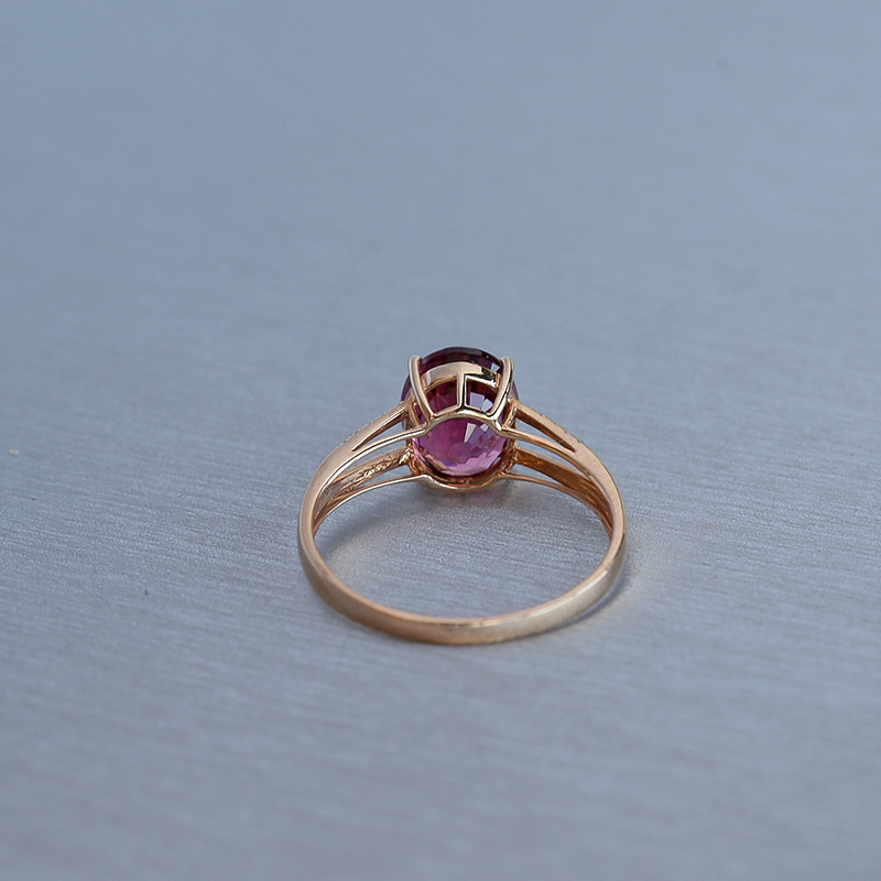 18K金天然巴西碧玺戒指 - 红掌柜