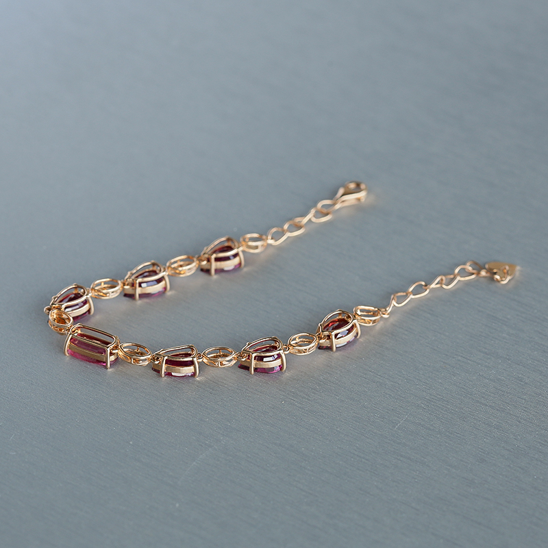 18K金天然巴西彩色碧玺手链 - 红掌柜