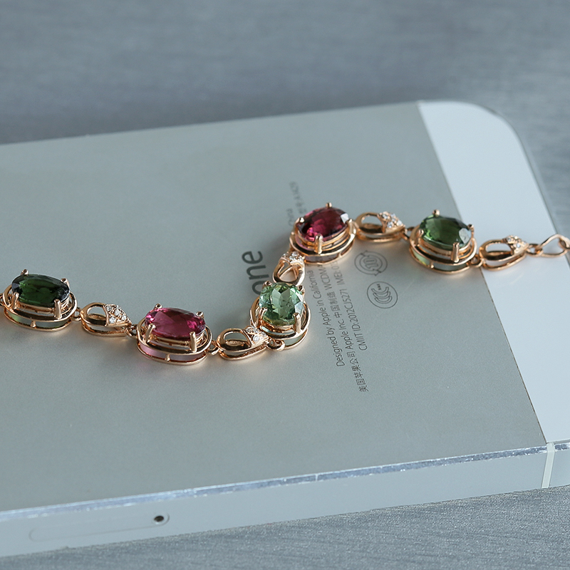 彩色碧玺手链 - 红掌柜